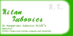 milan kubovics business card